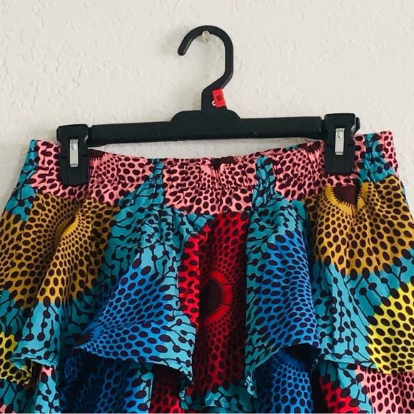 Hongyu Amy women’s African skirt tiered elasticized waistline multi-color size L - Picture 4 of 6